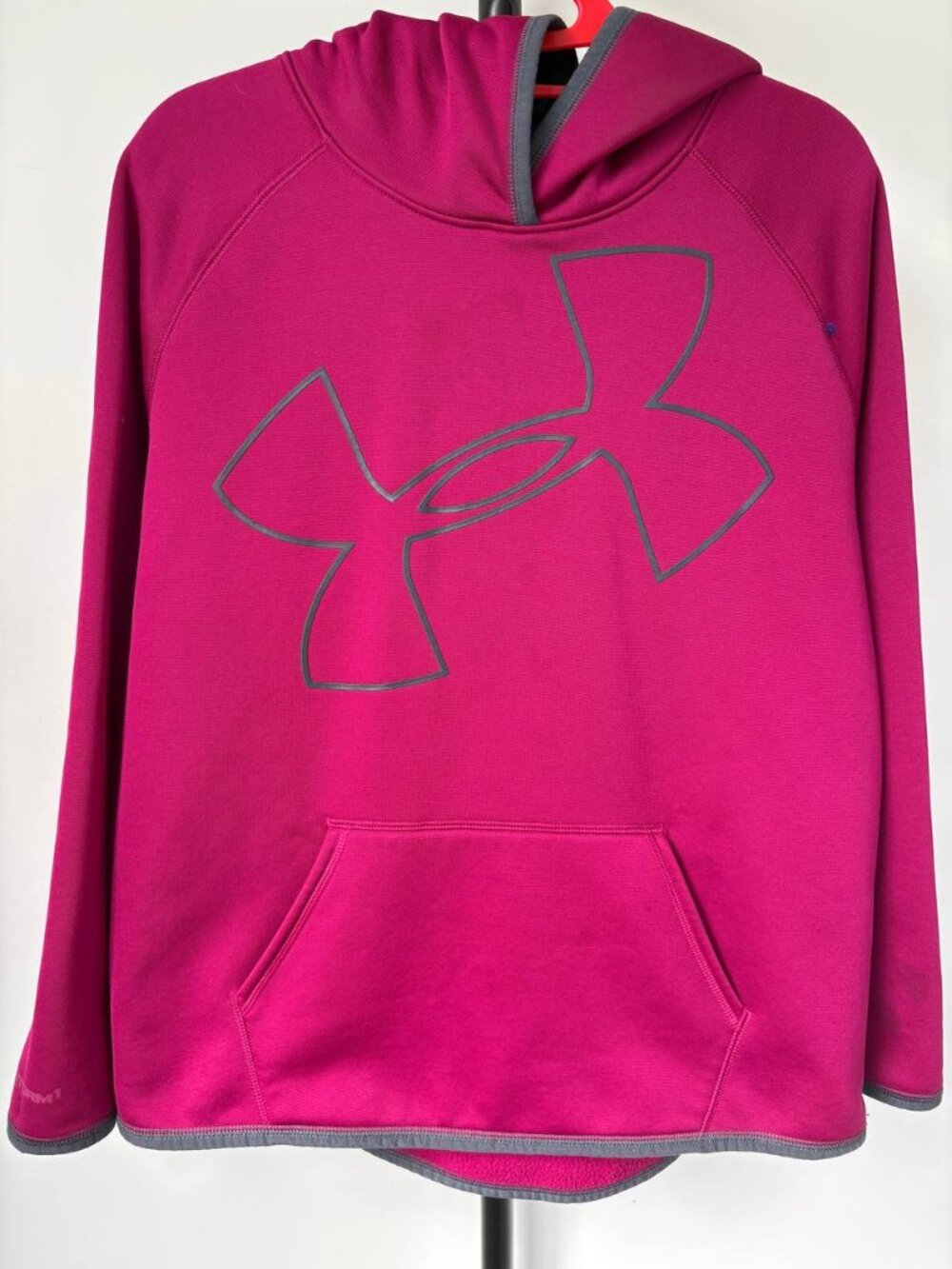 Under Armour YXL Girl’s Black Cherry UA Armour Fleece Jumbo Logo Hoodie